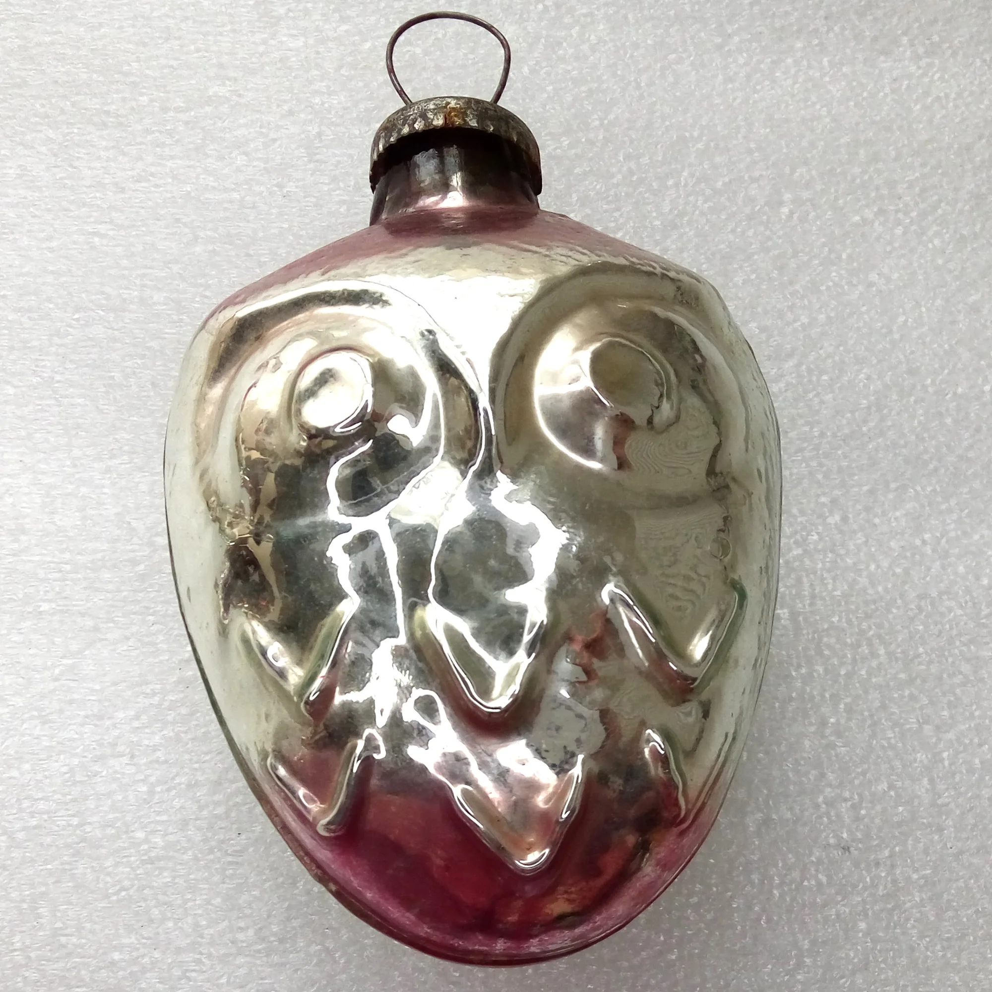 Antique Vintage Glass Christmas Ornament Big Owl