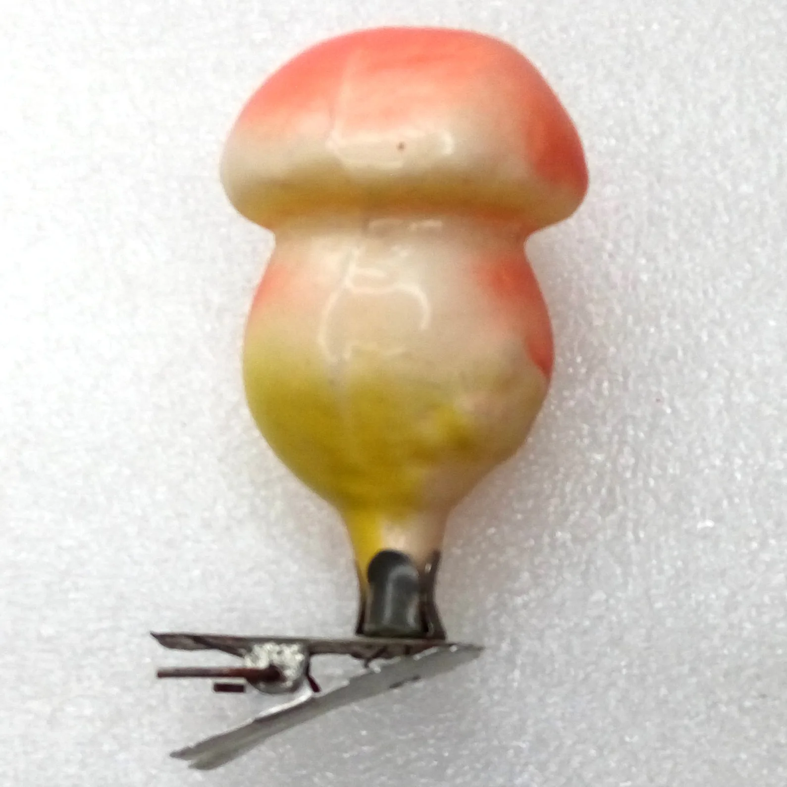 Vintage Glass Christmas Ornament Mushroom