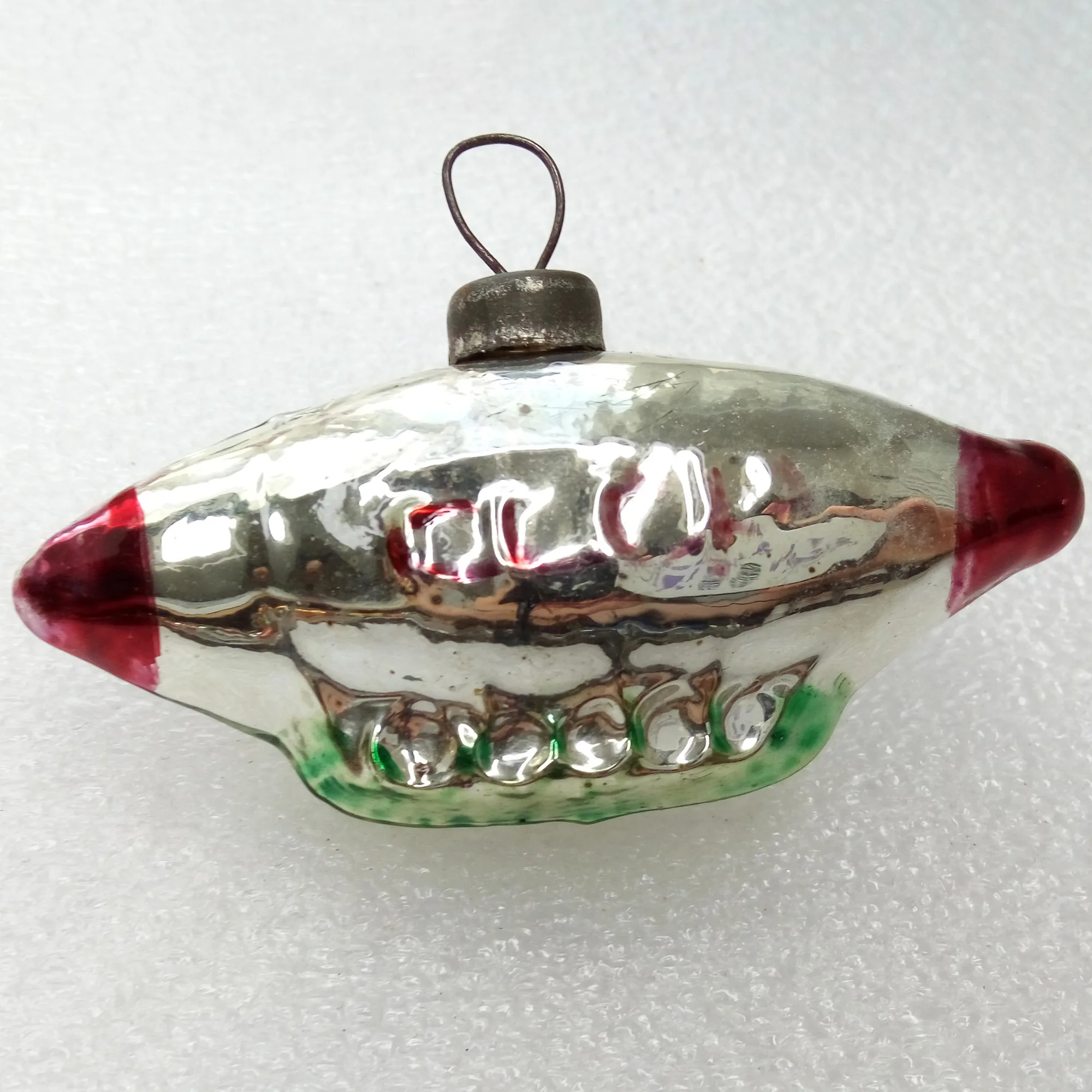 Antique Vintage Glass Christmas Ornament Tree USSR Dirigible