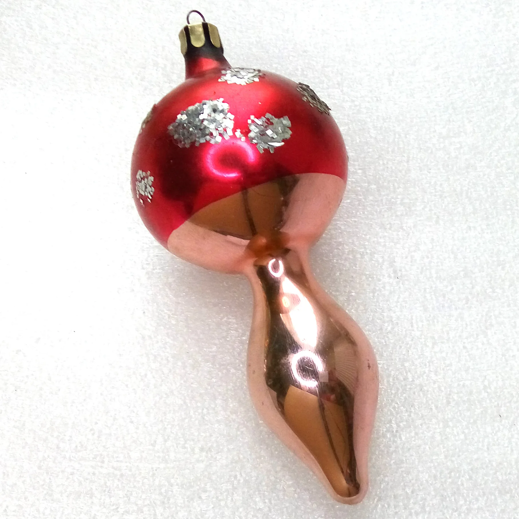 Vintage Ukrainian Glass Christmas Ornament Big Mushroom
