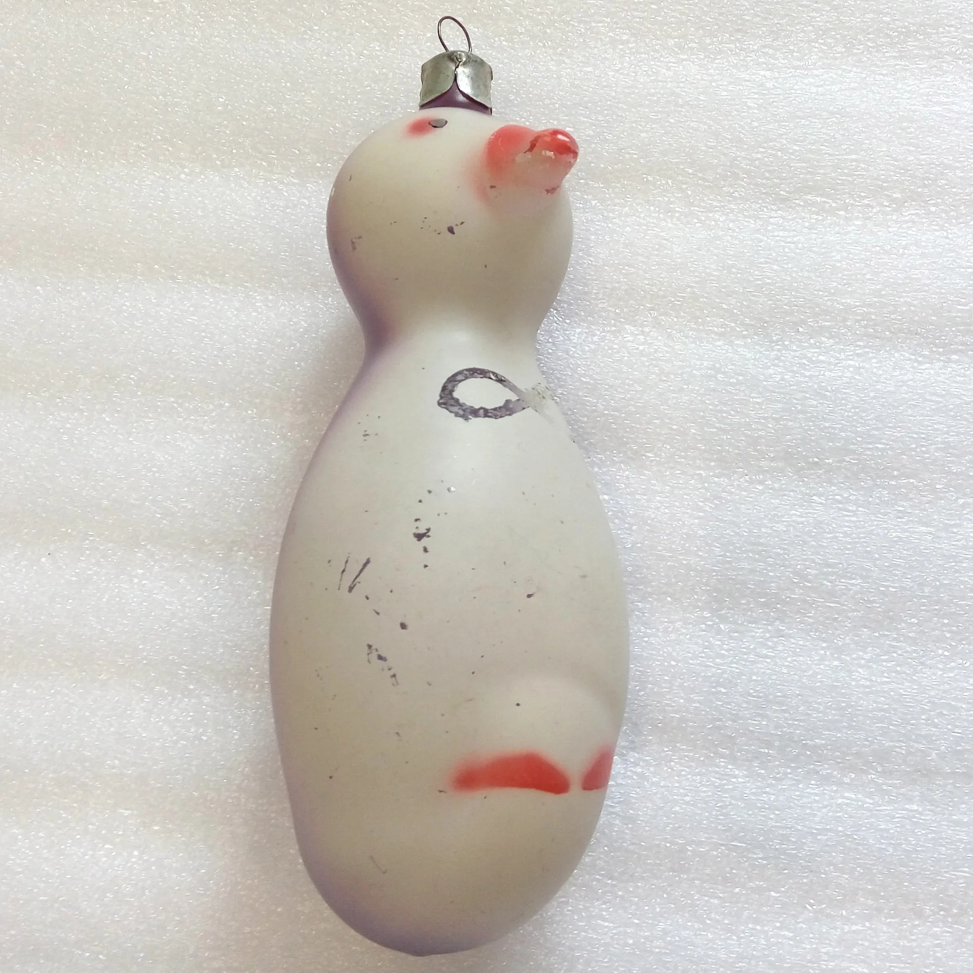 Big Vintage USSR Glass Christmas Ornament Penguin