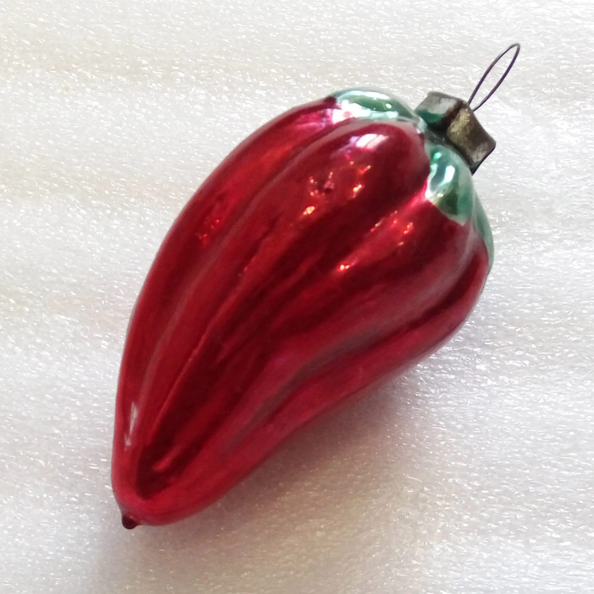 Vintage USSR Glass Christmas Ornament Paprik