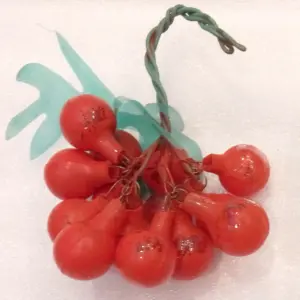 Vintage Ukrainian Glass Christmas Ornament Old Viburnum