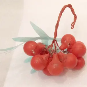 Vintage Ukrainian Glass Christmas Ornament Old Viburnum