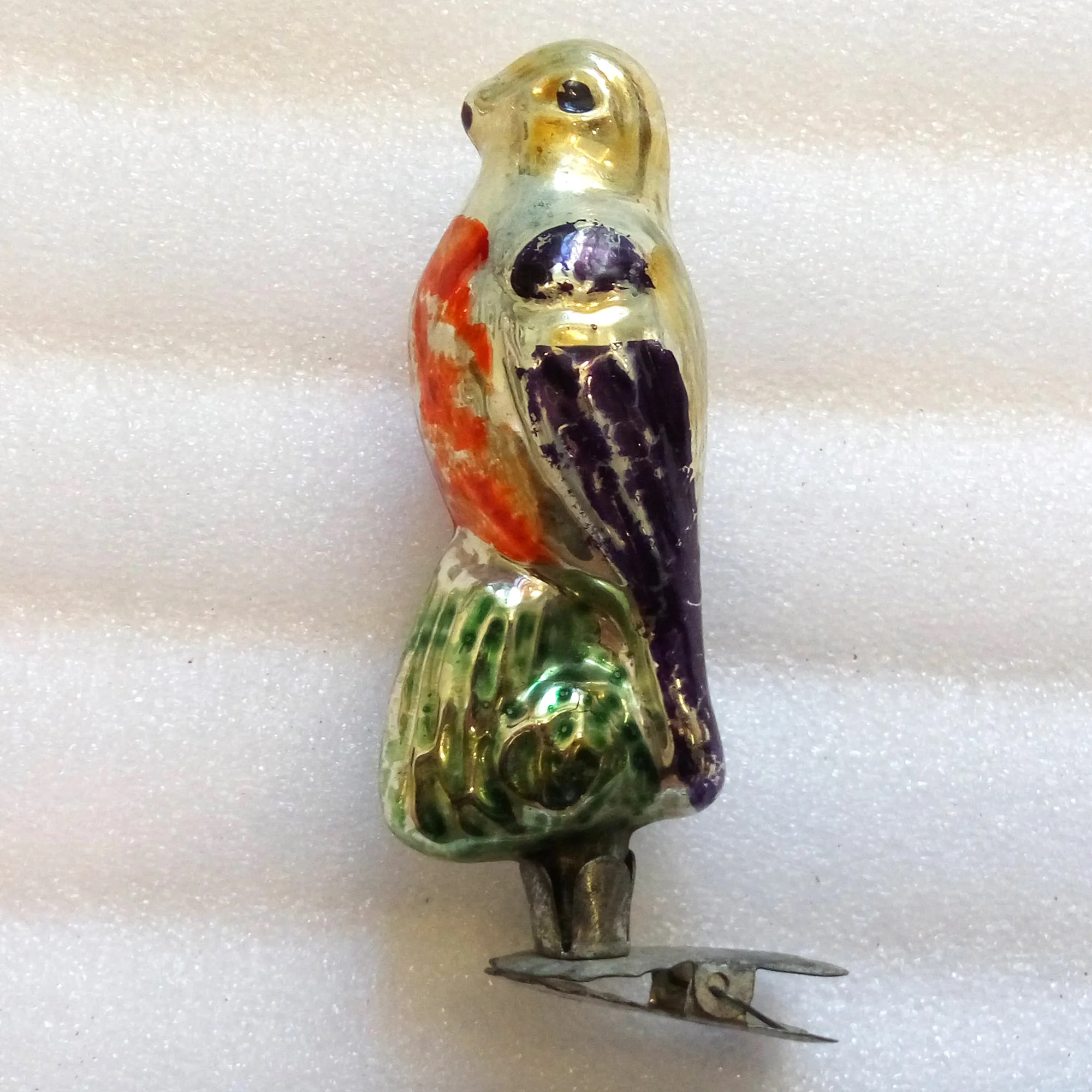 Vintage USSR Glass Christmas Tree Ornament Magic Bird