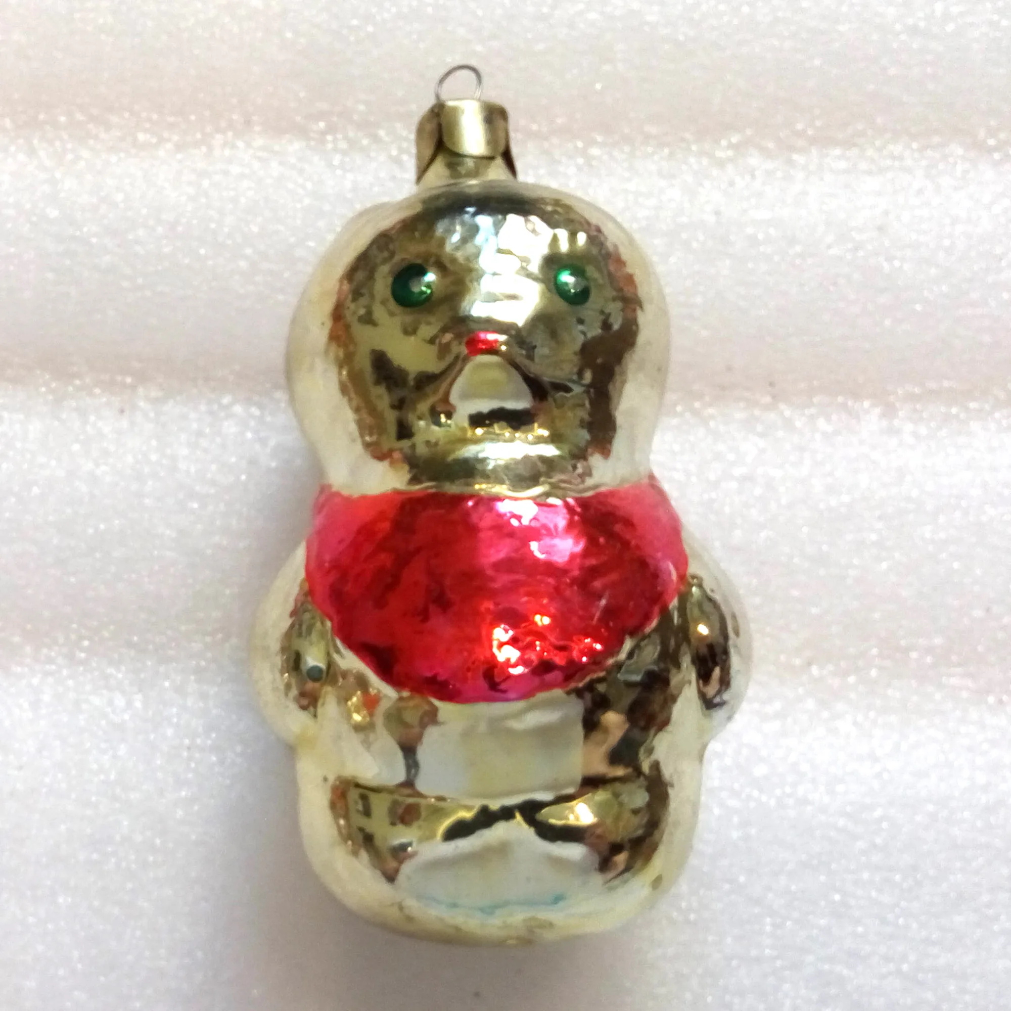 Vintage USSR Glass Christmas Tree Ornament Bear Cub