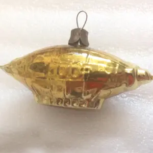 Vintage USSR Glass Christmas Ornament Old Dirigible