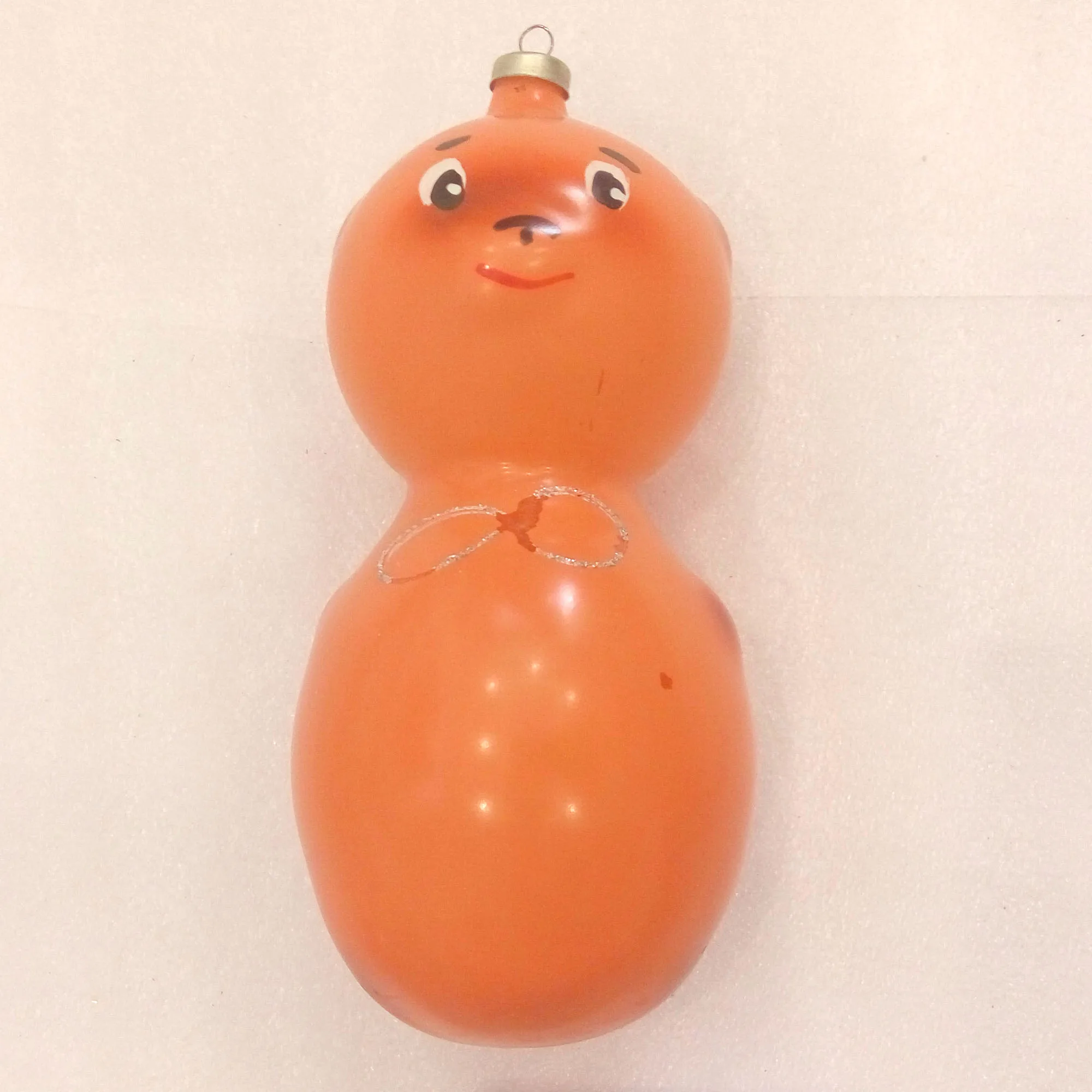 Antique Vintage Russian Glass Christmas Ornament Big Bear Cub