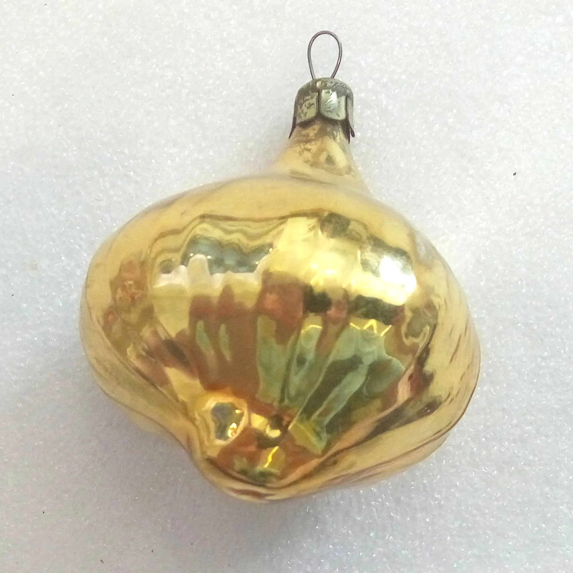 Antique Vintage Russian Glass Christmas Ornament Onion