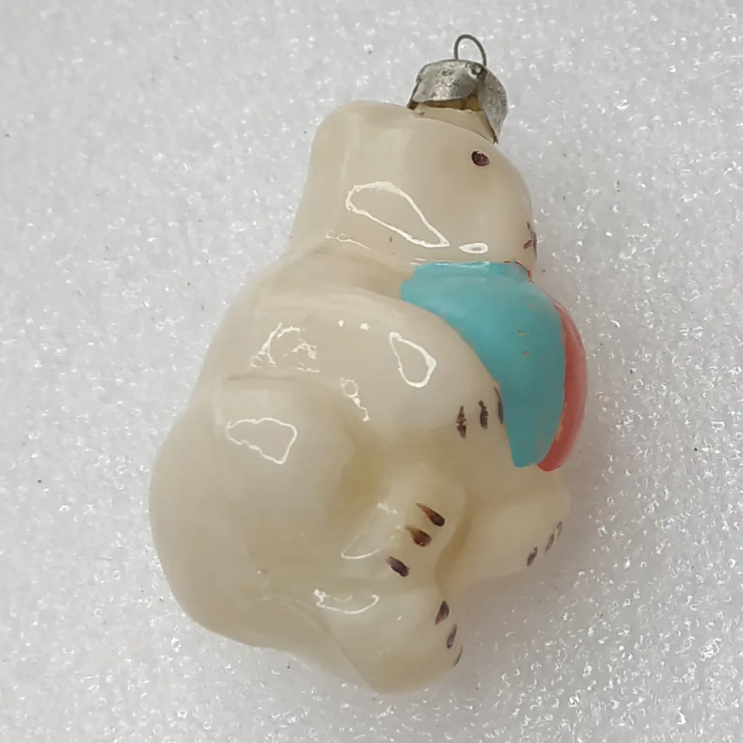 Antique Vintage USSR Glass Christmas Tree Ornament Toy Bear Cub