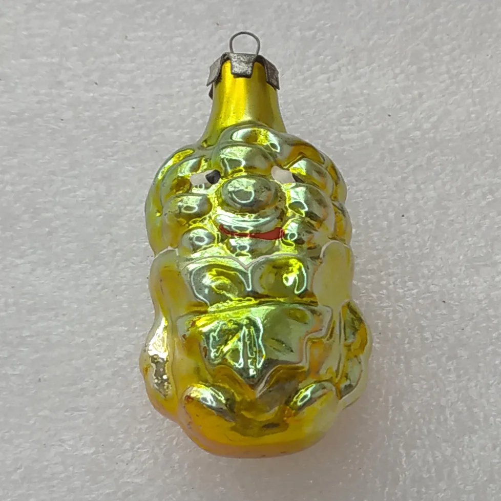Vintage Silver Glass Christmas Tree Ornament Toy Grapeman