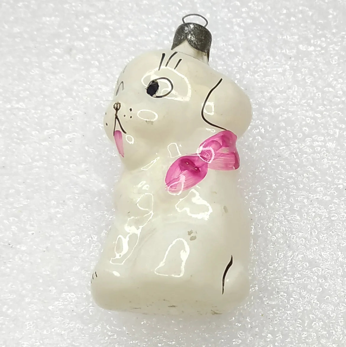 Antique Vintage Glass USSR Christmas Ornament Toy Puppy
