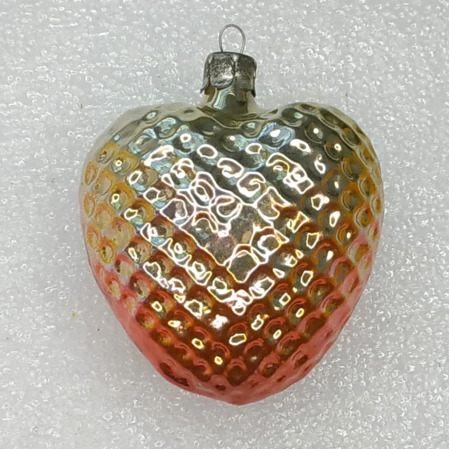 Antique Vintage Silver Glass USSR Christmas Ornament Toy Heart
