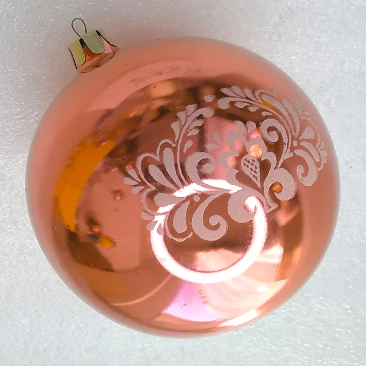 Antique Vintage Glass USSR Christmas Ornament Big Ball