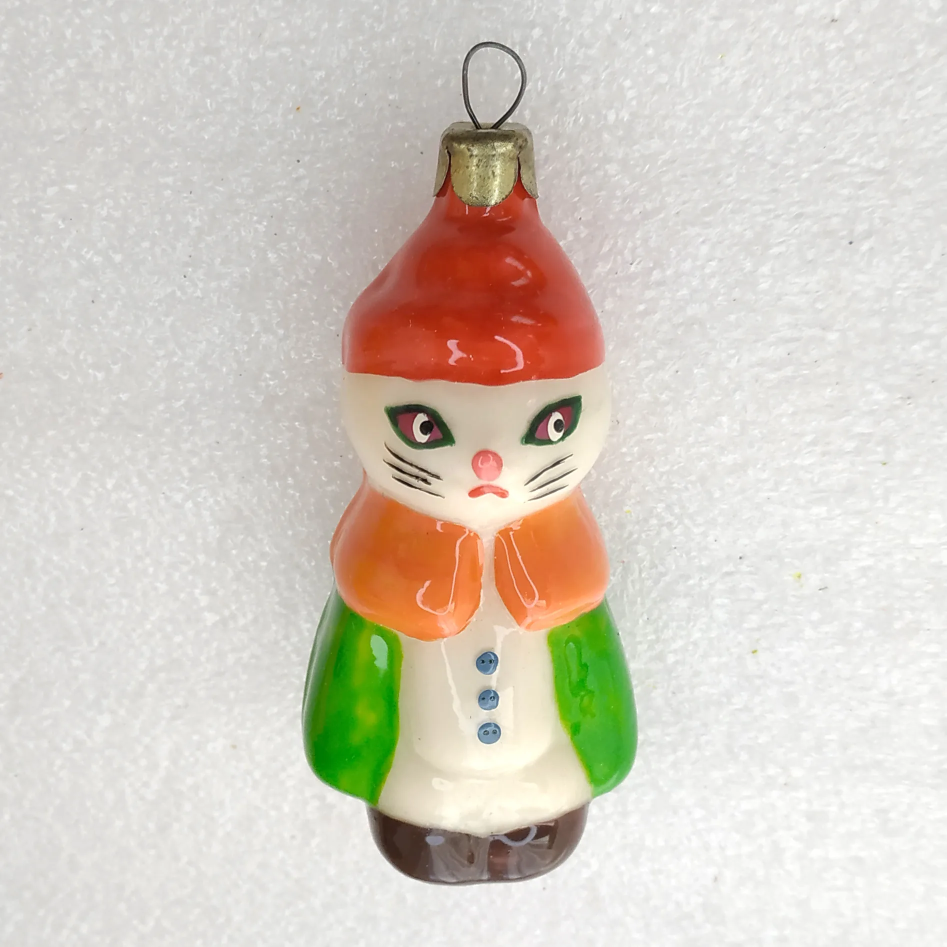 Antique Vintage Glass USSR Christmas Ornament Tree Toy Cat Boots