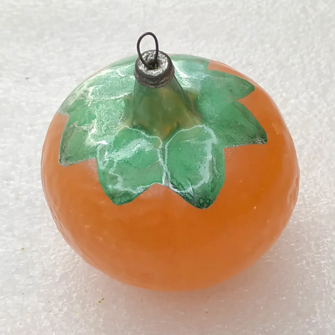 Antique Vintage Glass USSR Christmas Ornament Tree Toy Mandarin