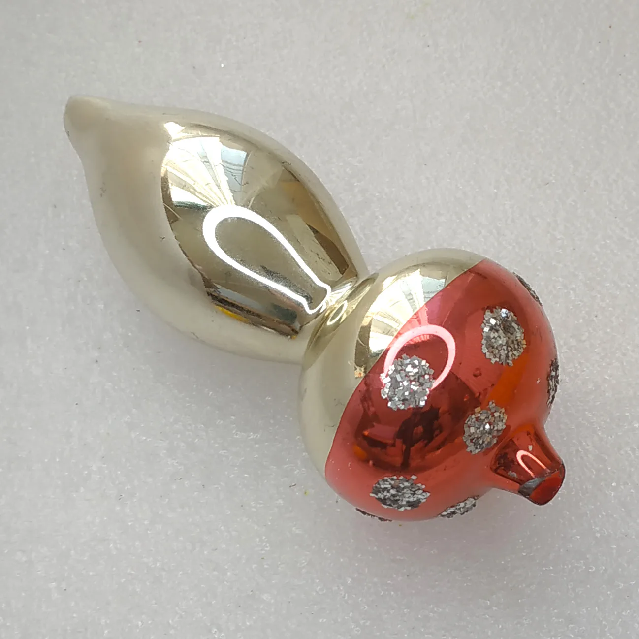 Antique Vintage Glass USSR Christmas Ornament Tree Toy Mushroom