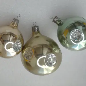 Set of 3 Antique Vintage Glass USSR Christmas Ornaments Balls