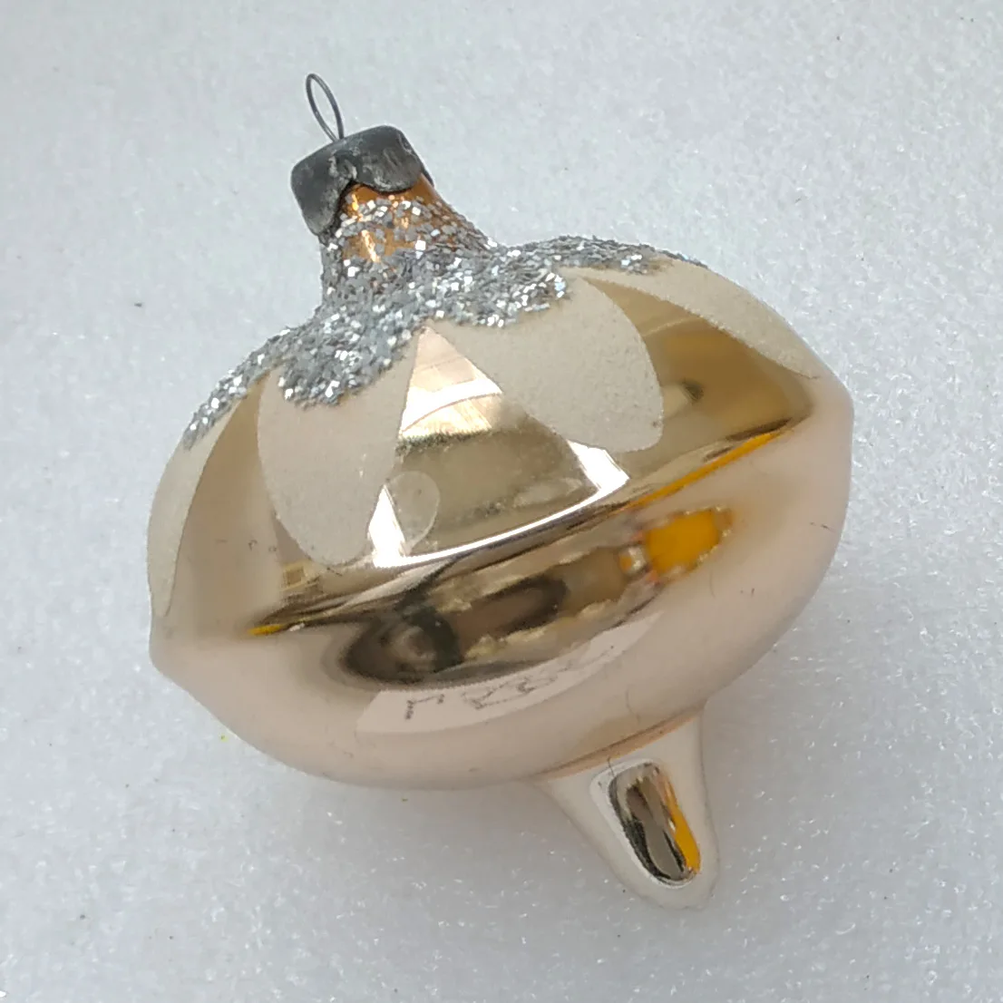 Antique Vintage Silver Glass USSR Christmas Ornament Whirligig