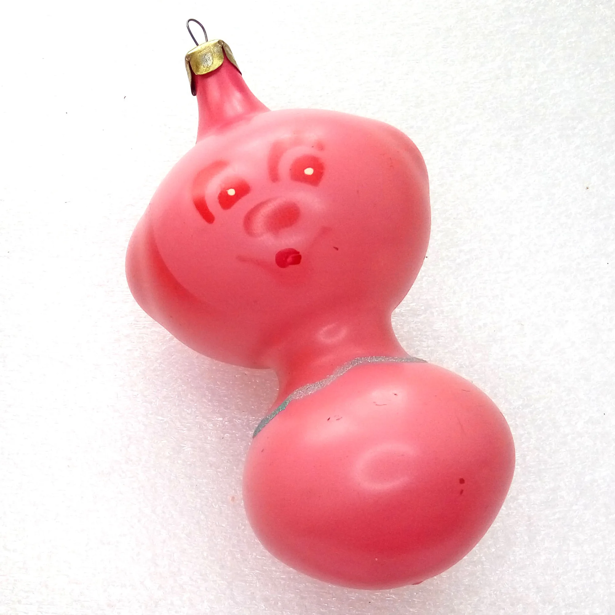 Vintage USSR Glass Christmas Ornament Cheburashka