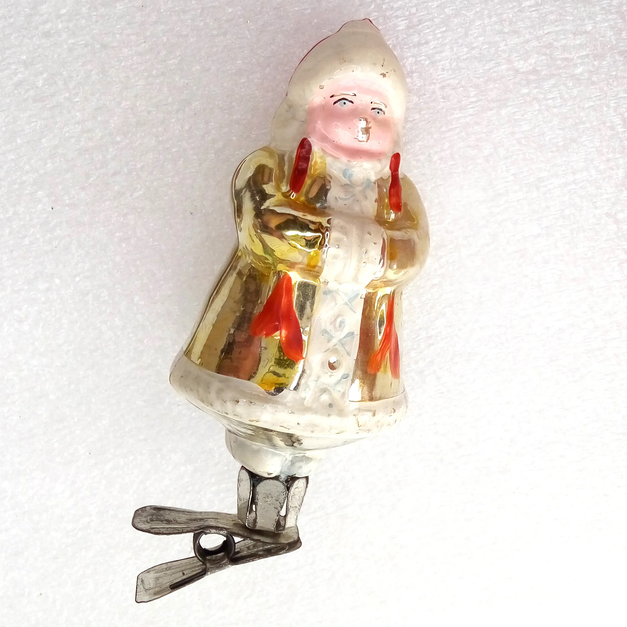 Old Antique Vintage USSR Glass Christmas Ornament Girl