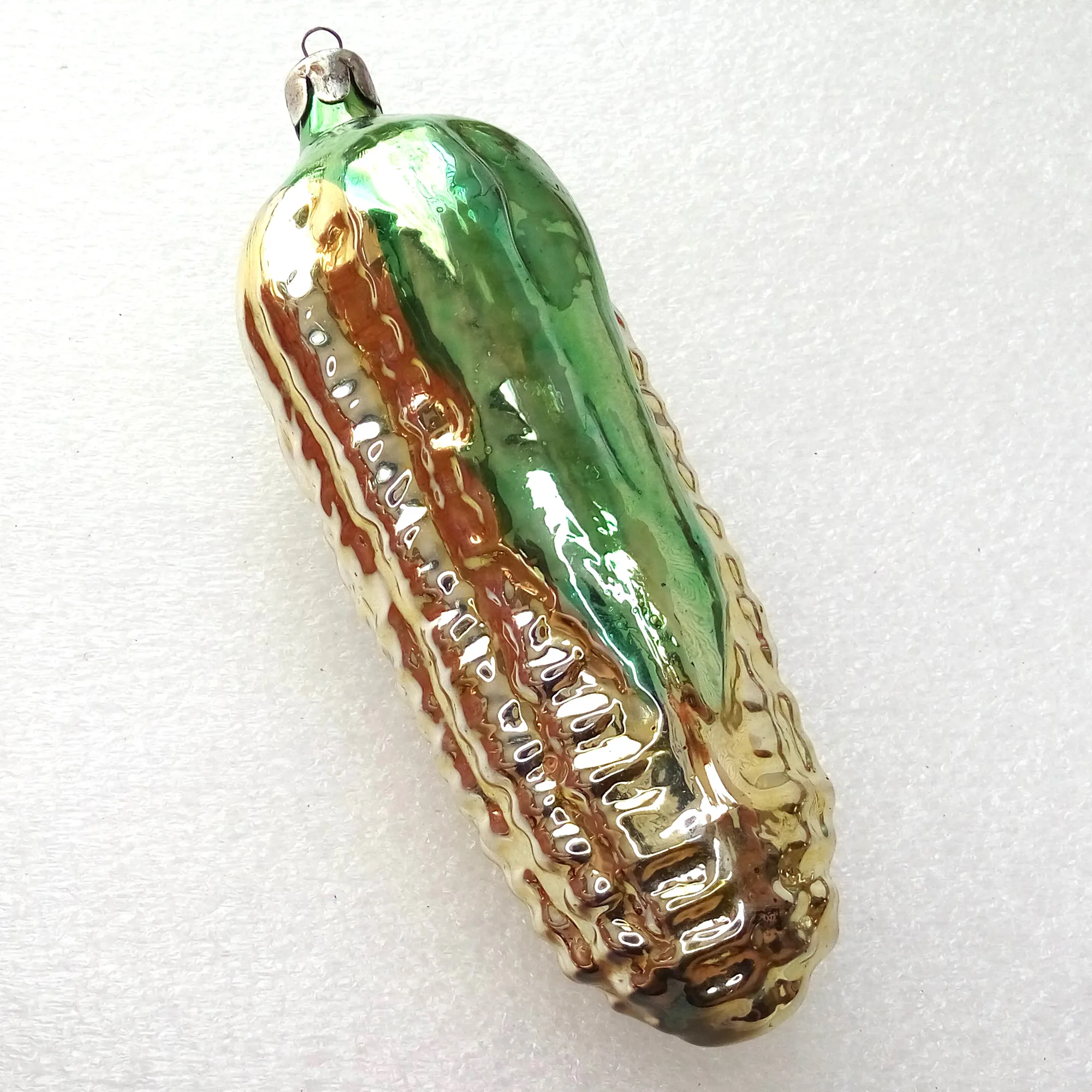 Vintage USSR Glass Christmas Tree Ornament Old Corn