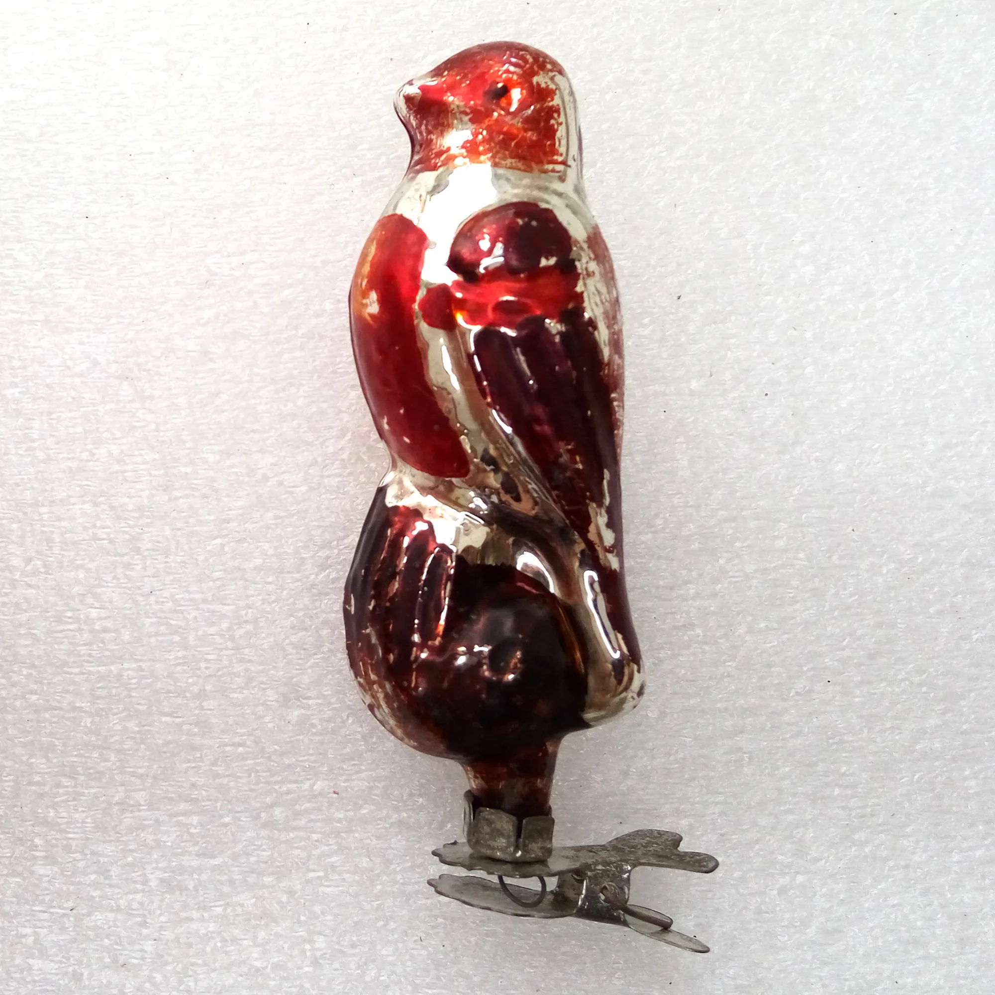 Old Antique Vintage USSR Glass Christmas Ornament Bird