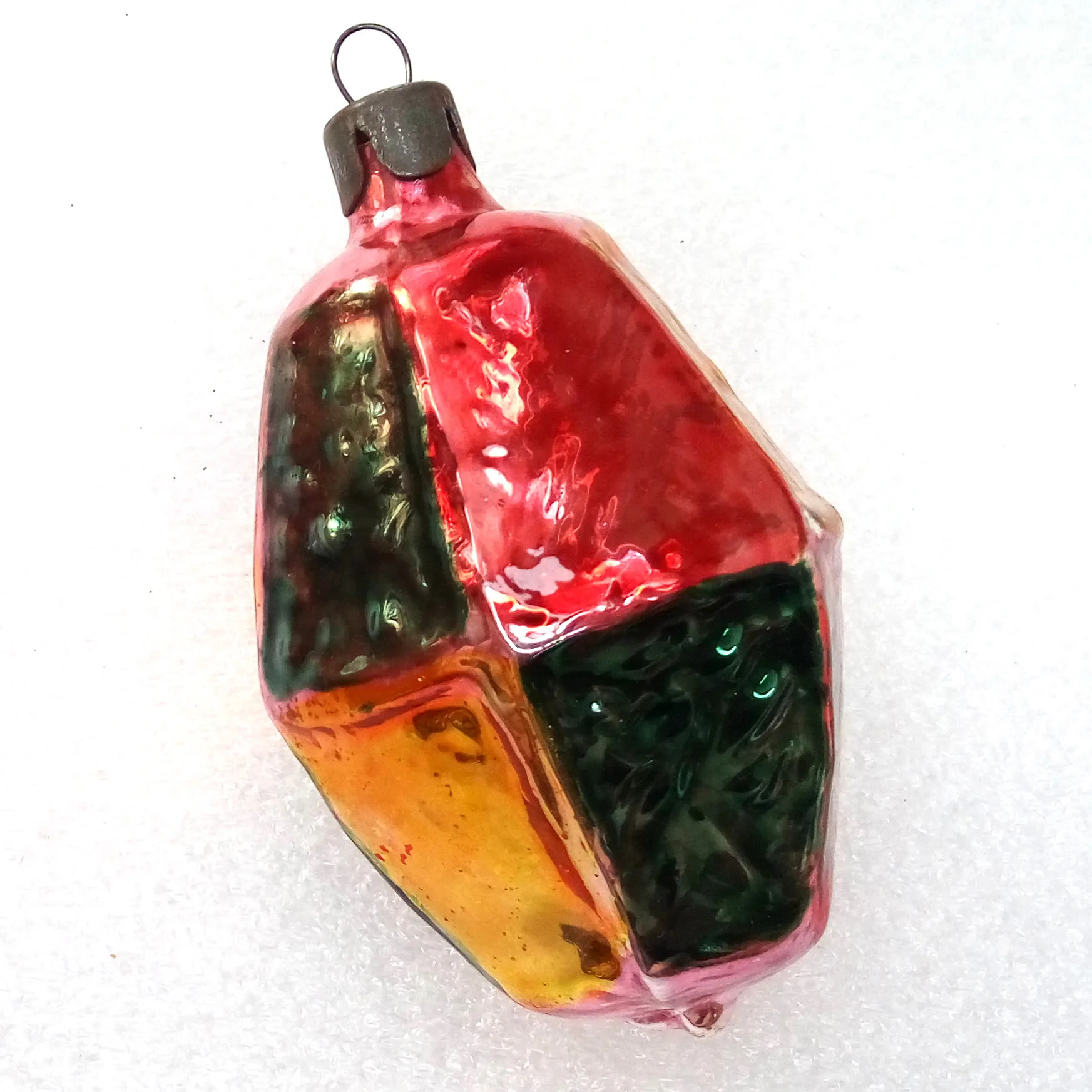 Antique Vintage Glass Christmas Ornament Lantern