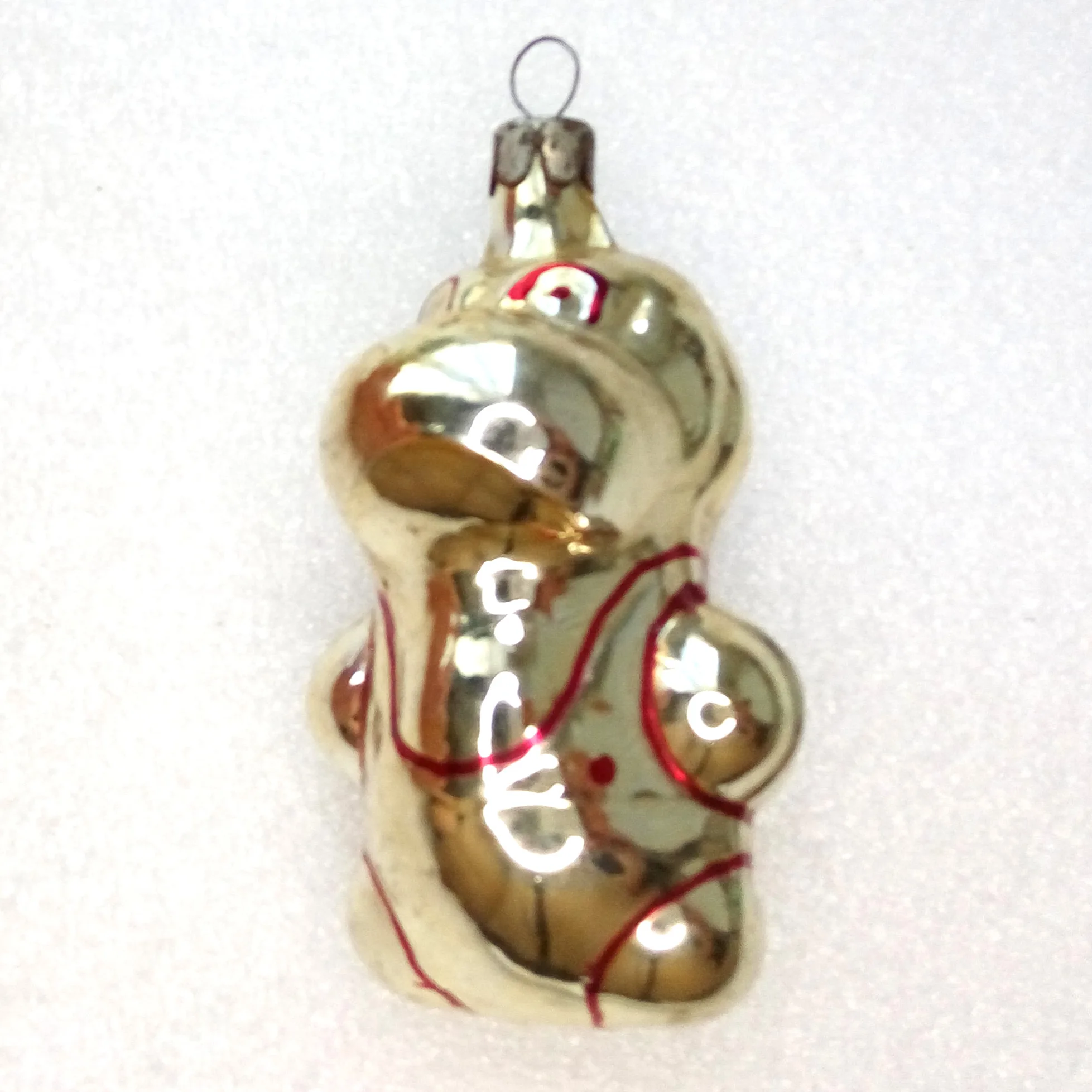 Vintage USSR Glass Christmas Ornament Hippo