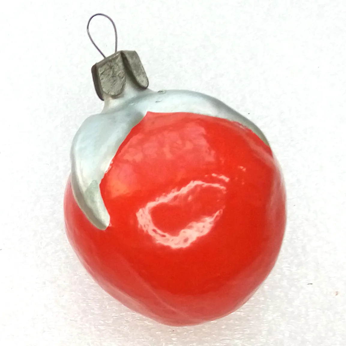 Antique Vintage USSR Glass Christmas Ornament Tomato