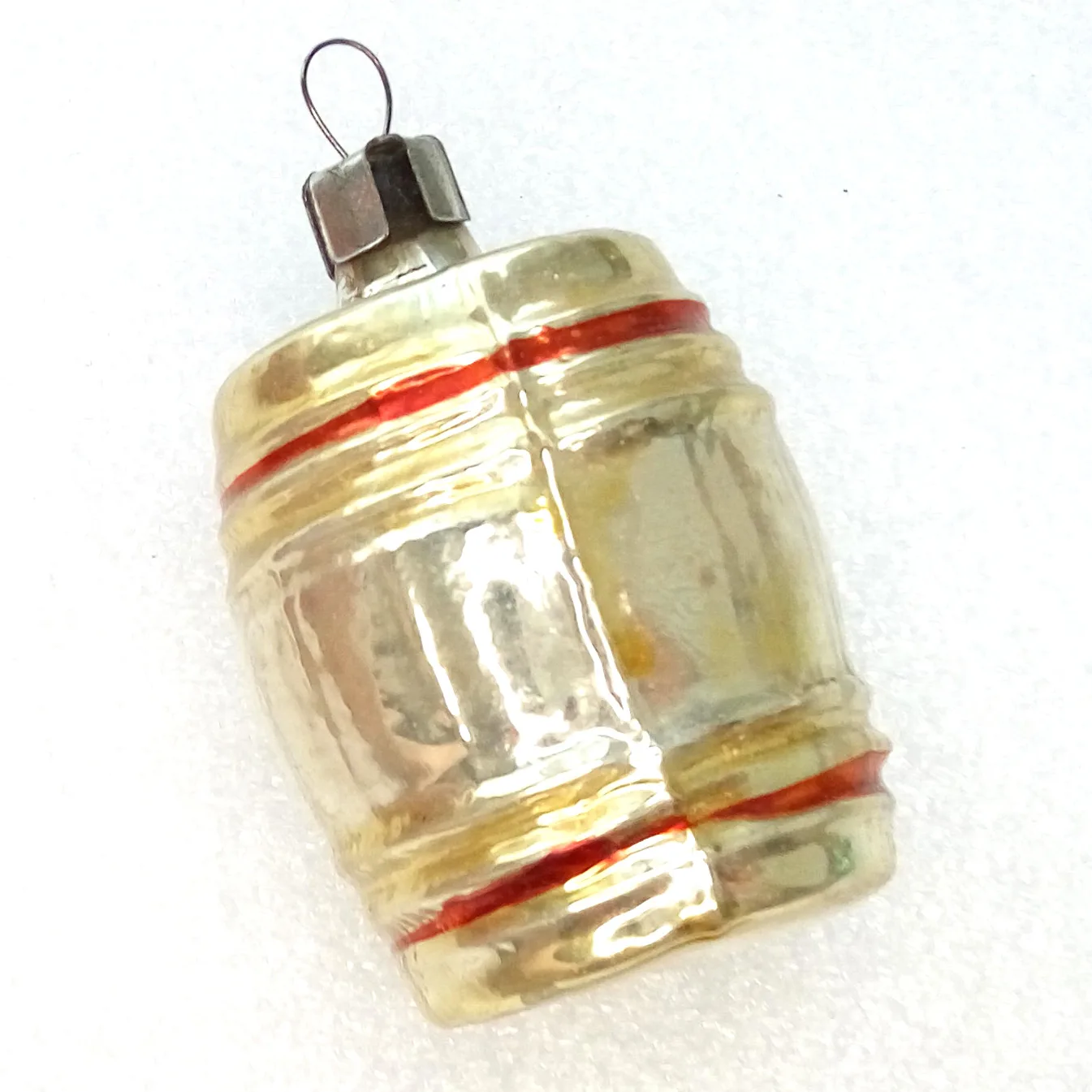 USSR Vintage Mercury Glass Christmas Ornament Old Barrel