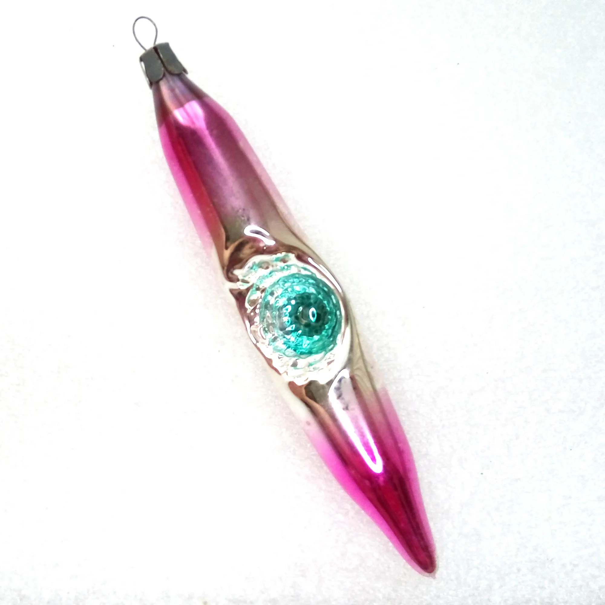 Vintage USSR Glass Christmas Ornament Old Icicle