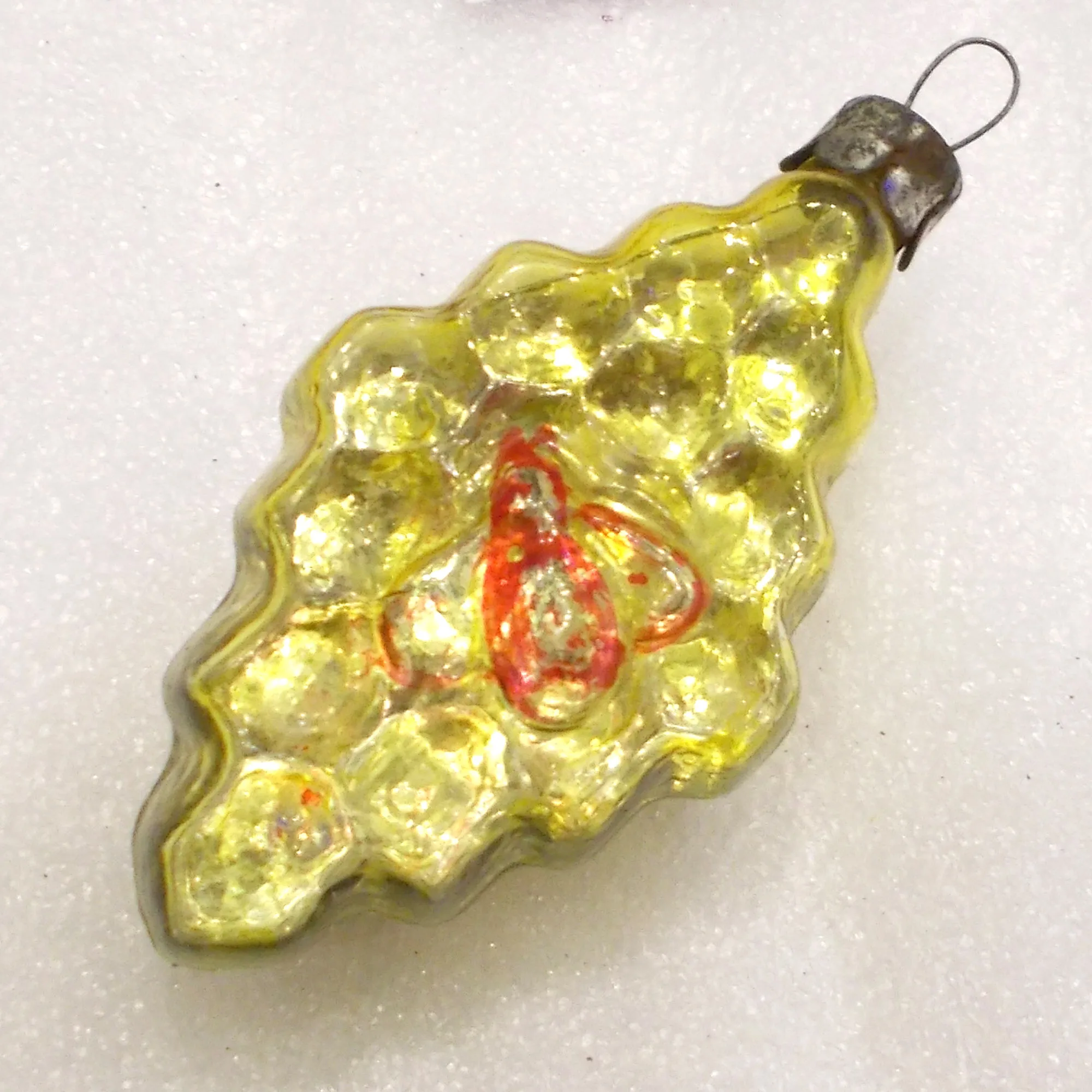 Vintage USSR Glass Christmas Tree Ornament Bee on Honey