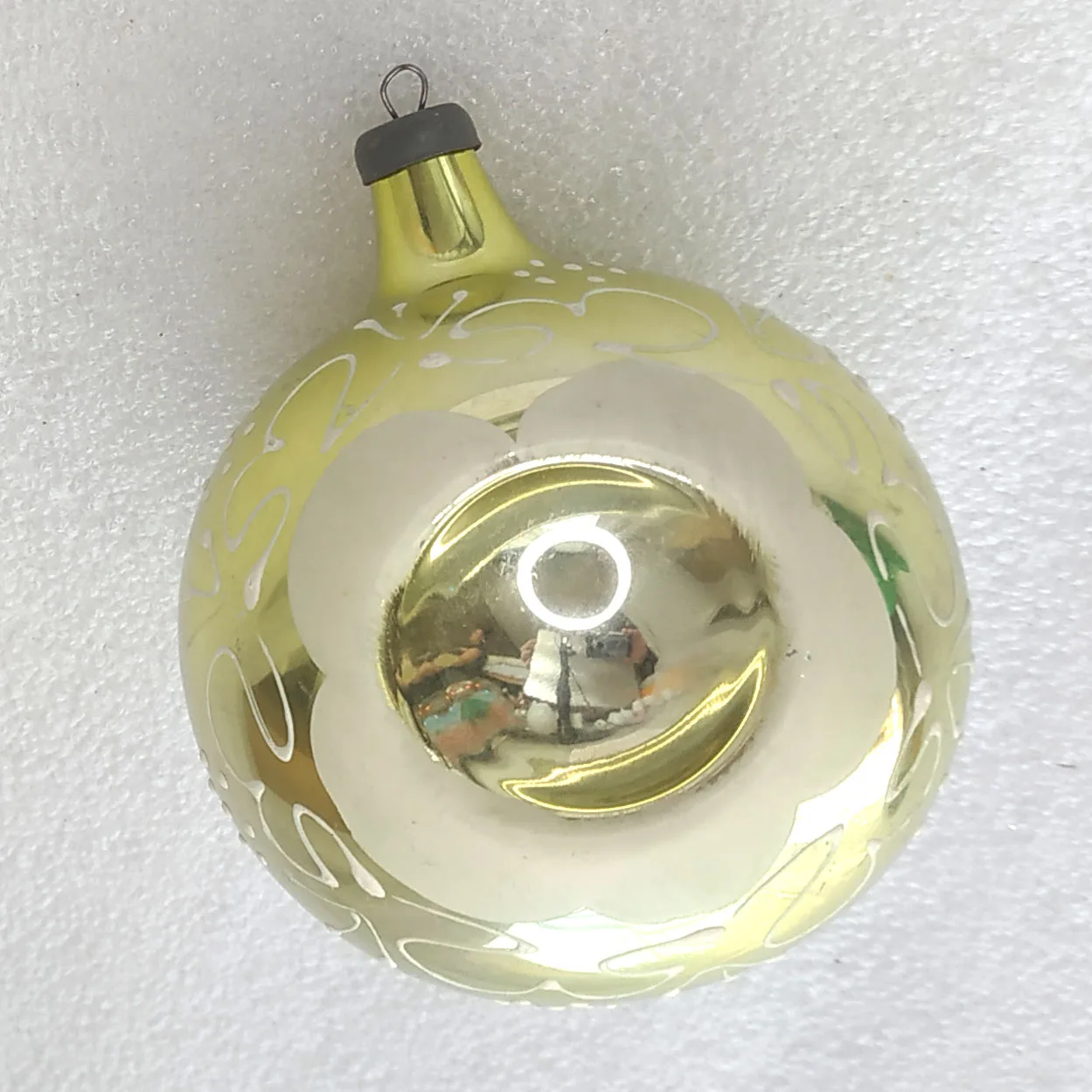 Antique Vintage Glass Christmas Ornament Ball Lantern