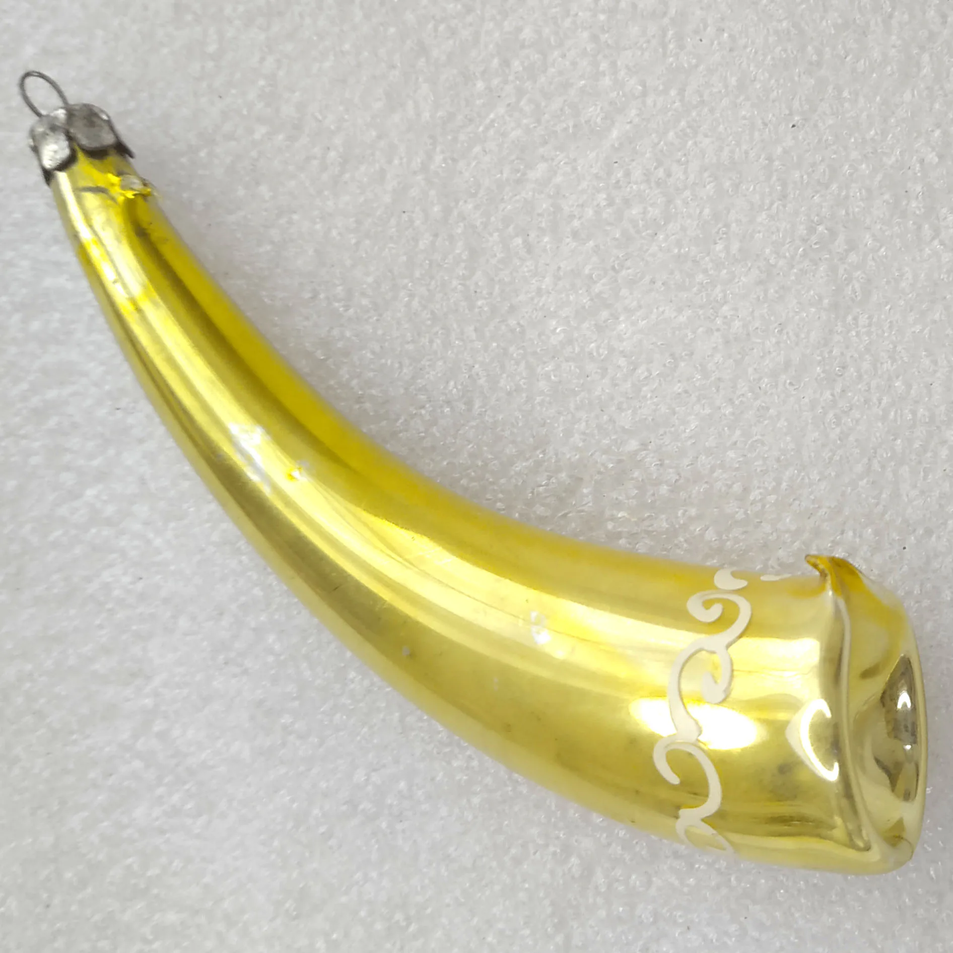 Old Antique Vintage USSR Glass Christmas Ornament Horn