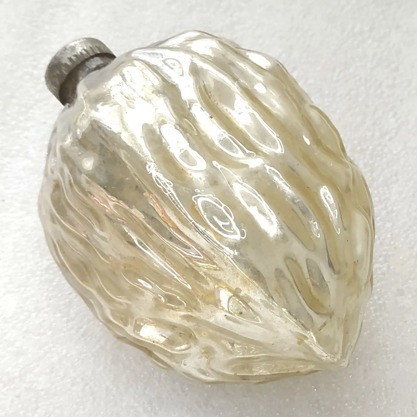 Huge Antique Vintage Glass Christmas Ornament Walnut