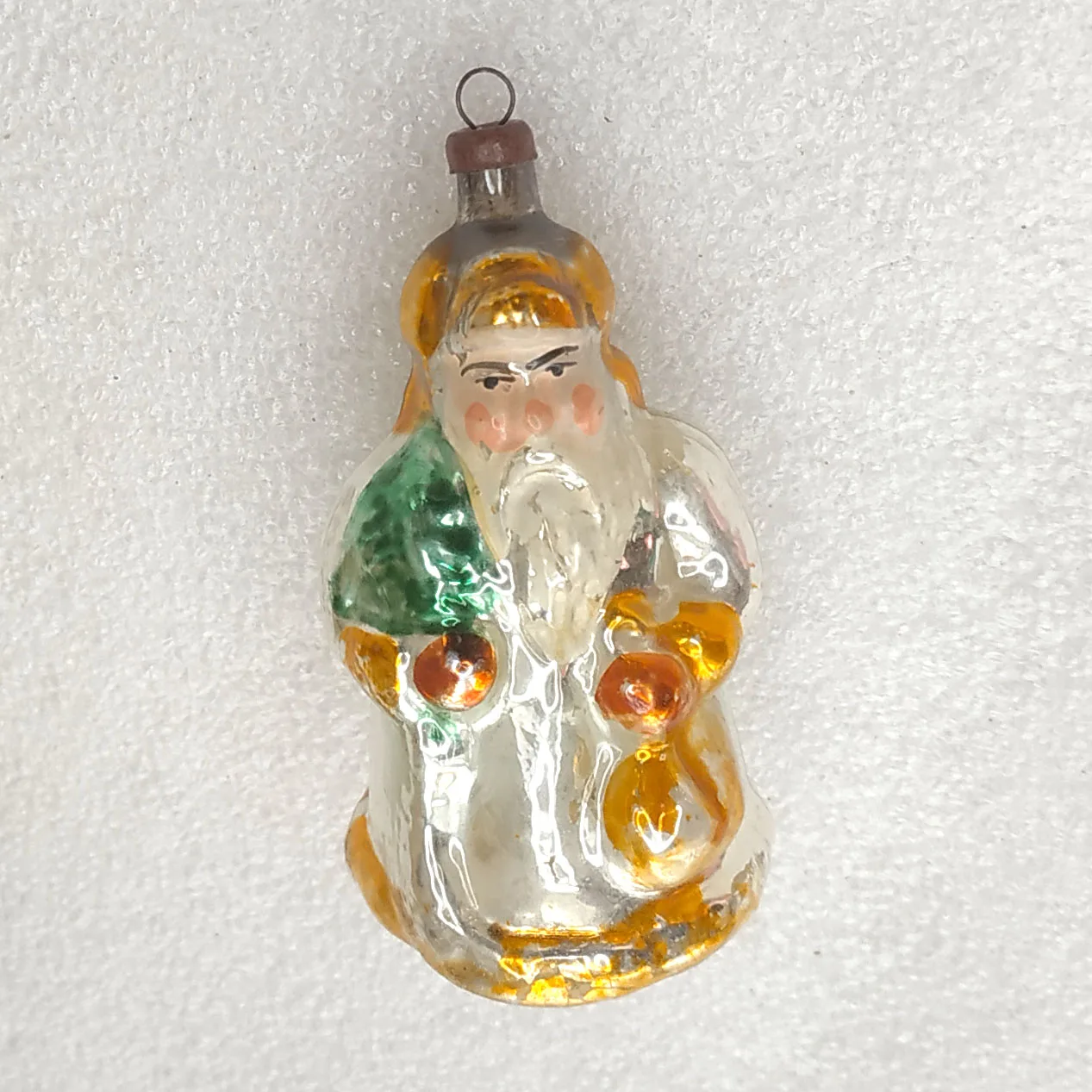 Old Antique Vintage Glass Christmas Ornament Santa