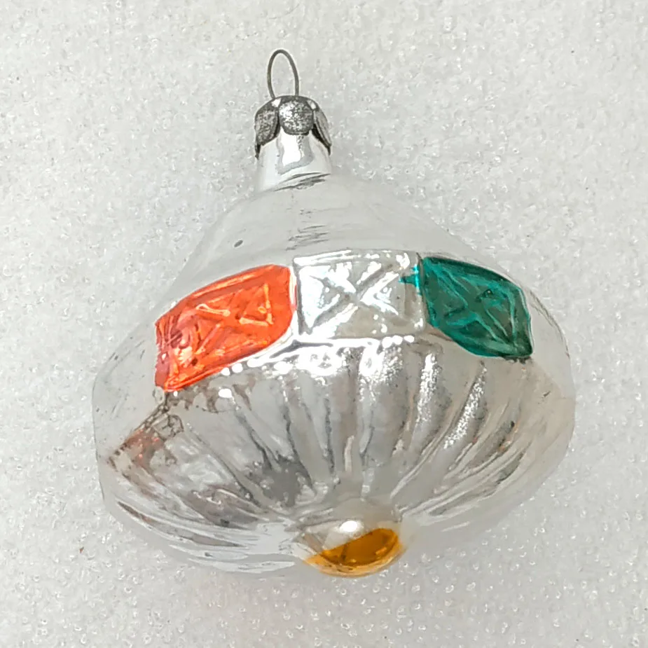 Antique Vintage Glass Christmas Ornament Carousel
