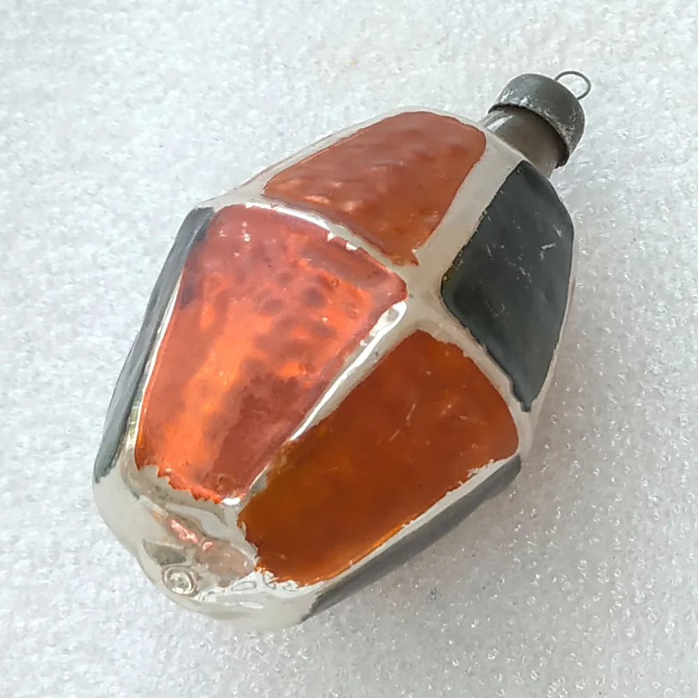Antique Vintage Glass Christmas Ornament Polyhedron
