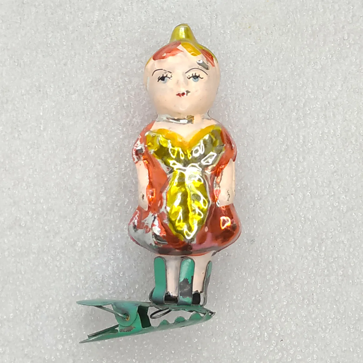 Antique Vintage Glass Christmas Ornament Cherry Girl