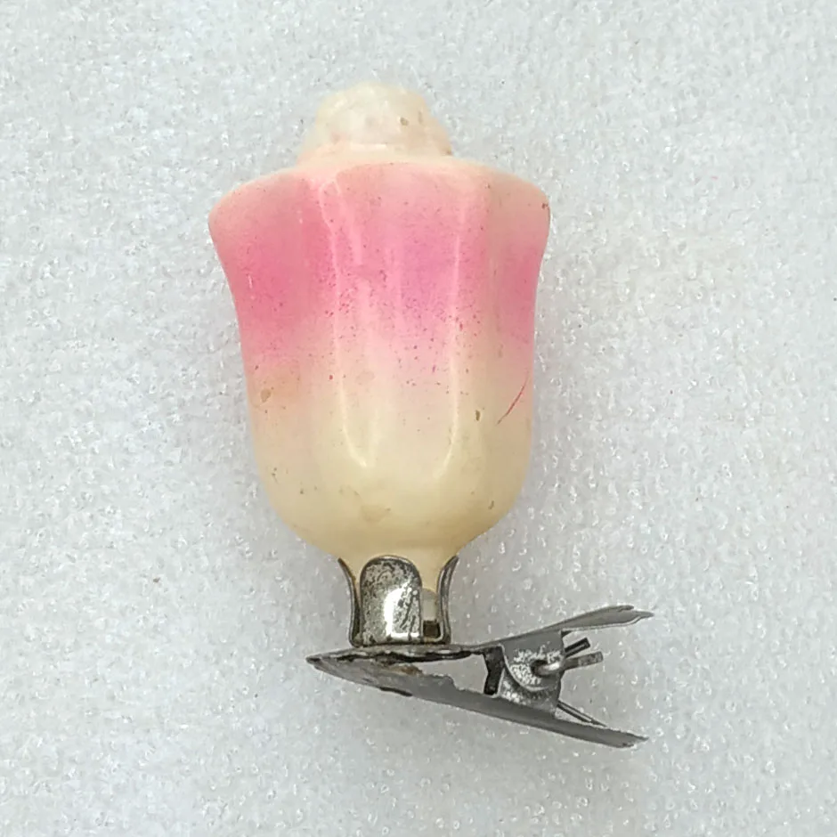 Antique Vintage USSR Glass Christmas Ornament Flower