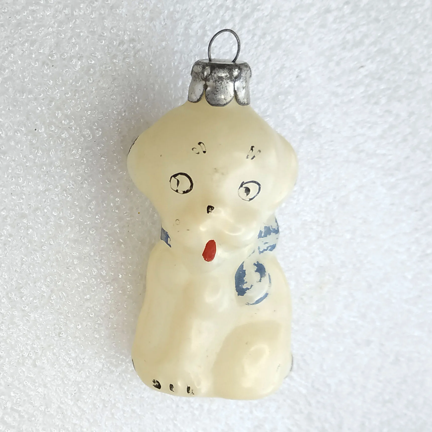 Antique Vintage Russian Glass Christmas Ornament Puppy
