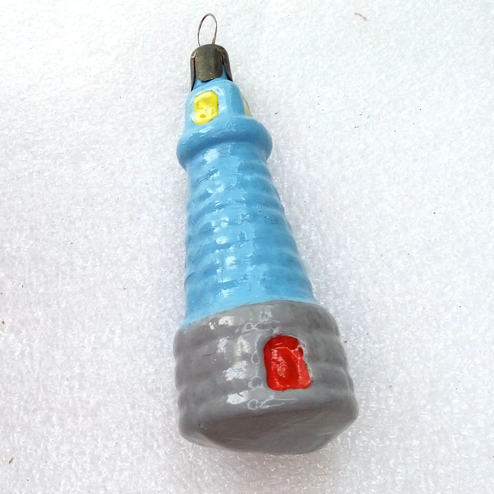 Antique Vintage USSR Glass Christmas Ornament Lighthouse
