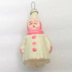 Vintage Ukraine USSR Glass Christmas Ornament Girl