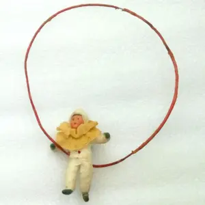 Vintage Ukrainie Papier Mache Christmas Ornament Tree Old Clown