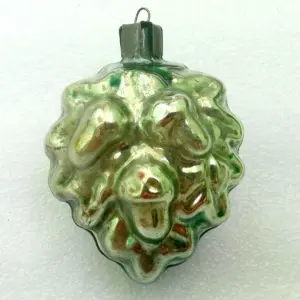 Vintage Ukraine USSR Glass Christmas Ornament Acorns