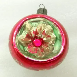 Vintage USSR Glass Christmas Tree Ornament Lantern