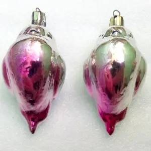 Set of 2 Vintage USSR Glass Christmas Tree Ornaments Birds