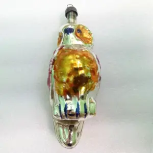 Vintage USSR Glass Christmas Tree Ornament Old Owl
