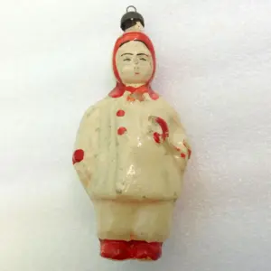 Vintage USSR Glass Christmas Ornament Old Decor Girl with Lollipop